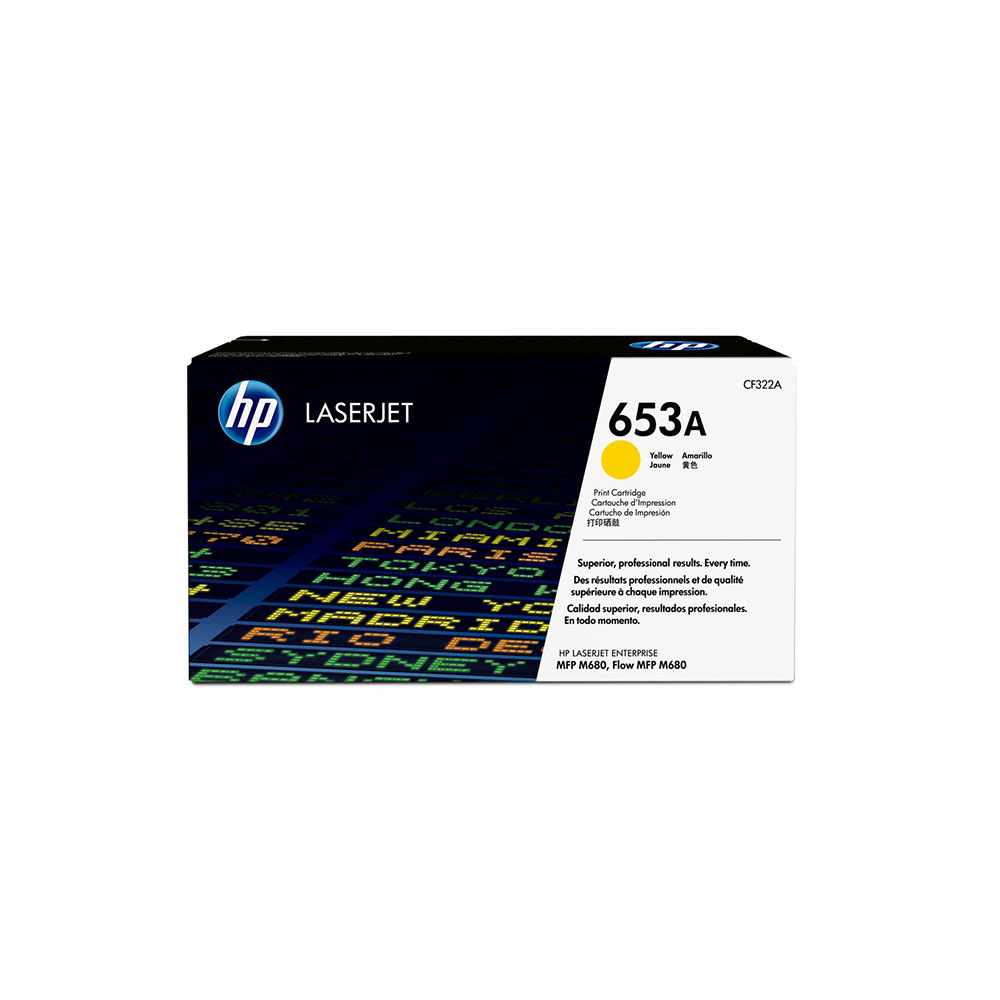 Genuine HP 653A Yellow LaserJet Toner Cartridge (CF322A)