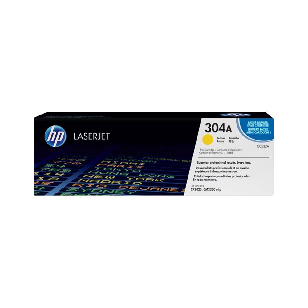 Genuine HP 304A Yellow LaserJet Toner Cartridge (CC532A)