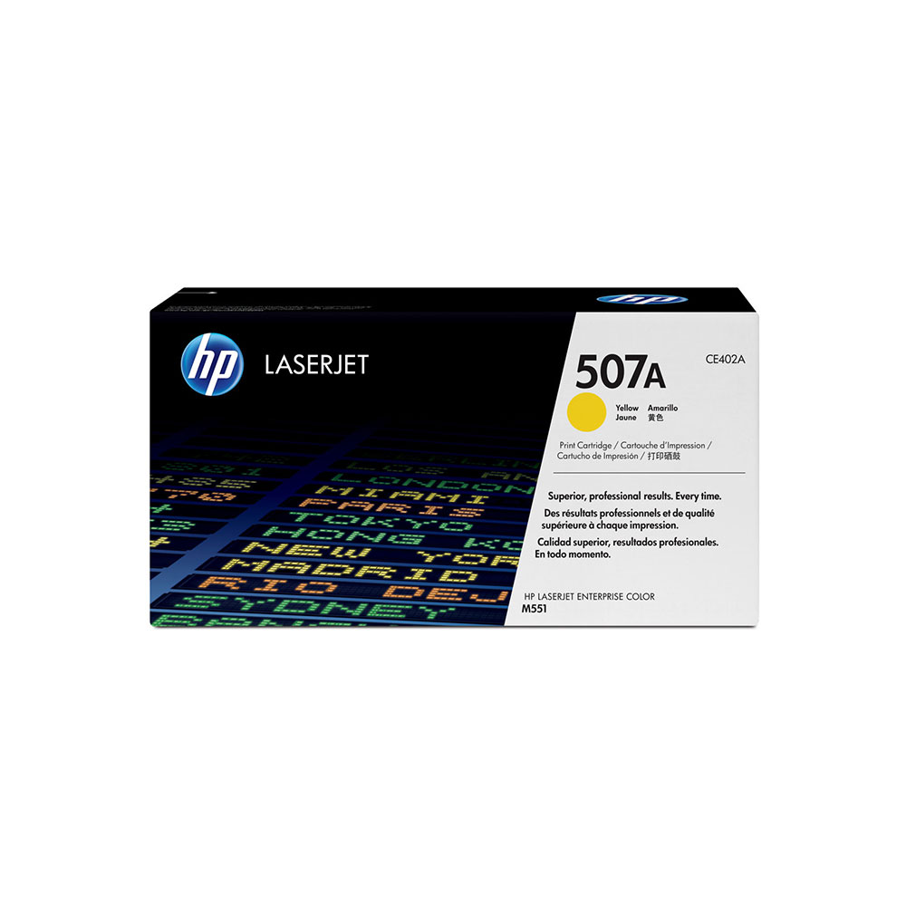 Genuine HP 507A Yellow LaserJet Toner Cartridge (CE402A)