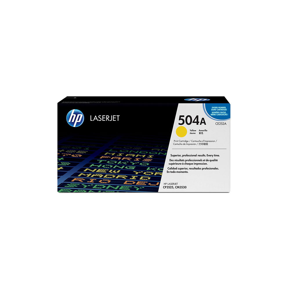 Genuine HP 504A Yellow LaserJet Toner Cartridge (CE252A)