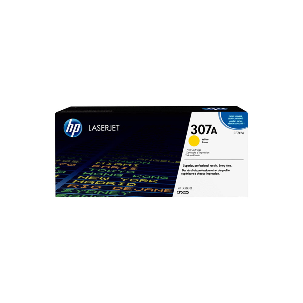 Genuine HP 307A Yellow Toner Cartridge (CE742A)